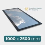 flat roof skylight 1000 x 2500 mm premium design with high performance glazing