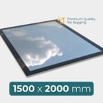 flat roof rooflight 1500 x 2000 mm modern glass design with high performance glazing