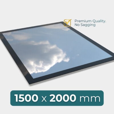 flat roof rooflight 1500 x 2000 mm modern glass design with high performance glazing