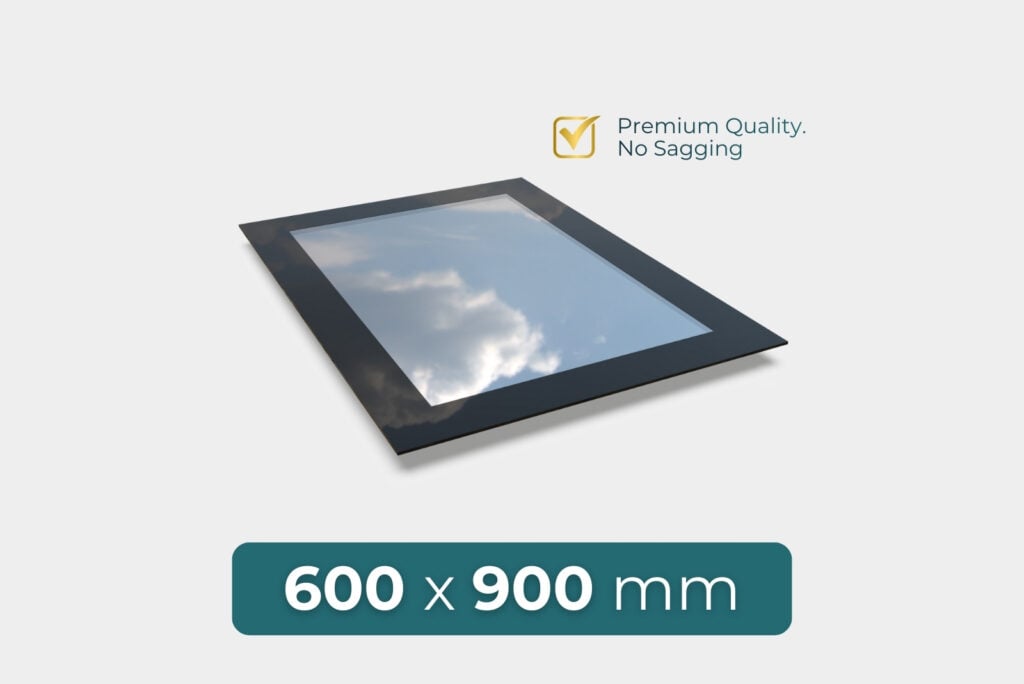 flat roof skylight 600 x 900 mm modern glass design with high performance glazing
