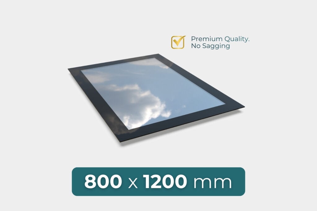 flat roof skylight 800 x 1200 mm energy efficient design with high performance glazing