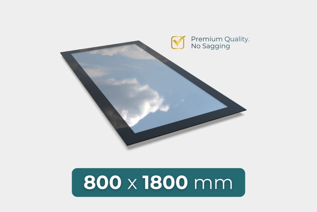 flat roof roof window 800 x 1800 mm frameless design with high performance glazing