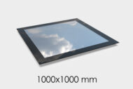 Saris-Extensions Frameless Flat Roof Window - 1000 x 1000mm - Triple Glazed, Toughened Safety Glass