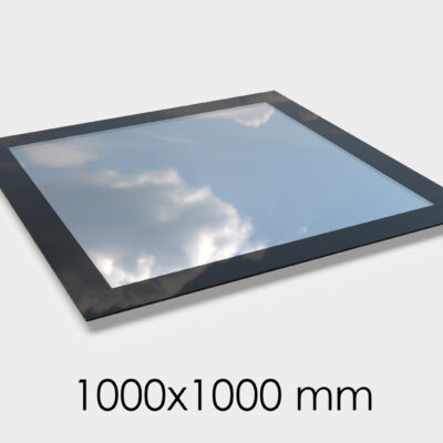 Saris-Extensions Frameless Flat Roof Window - 1000 x 1000mm - Triple Glazed, Toughened Safety Glass