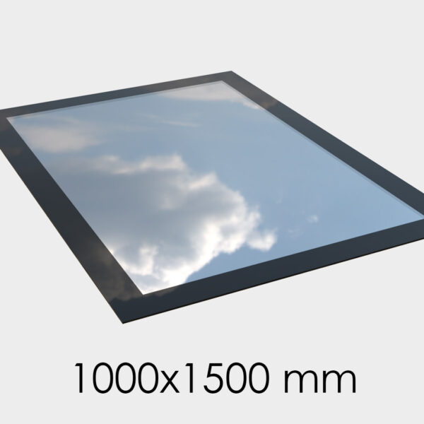 Saris-Extensions Frameless Flat Roof Window - 1000 x 1500mm - Triple Glazed, Toughened Safety Glass