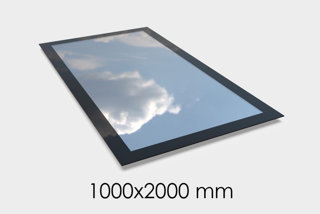 Saris-Extensions Frameless Flat Roof Window - 1000 x 2000mm - Triple Glazed, Toughened Safety Glass