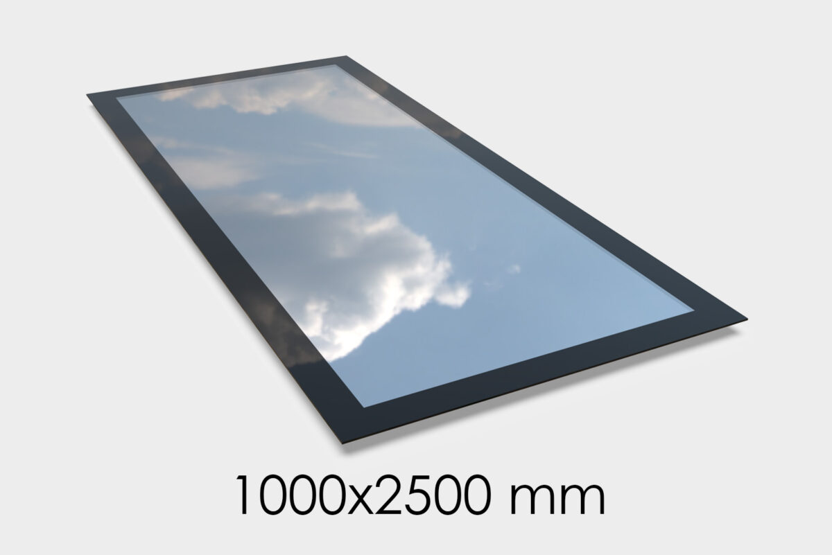 Saris-Extensions Frameless Flat Roof Window - 1000 x 2500mm - Triple Glazed, Toughened Safety Glass