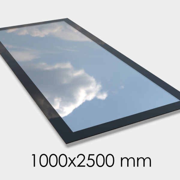 Saris-Extensions Frameless Flat Roof Window - 1000 x 2500mm - Triple Glazed, Toughened Safety Glass