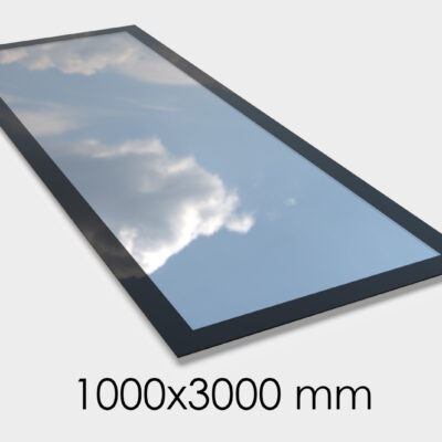 Saris-Extensions Frameless Flat Roof Window - 1000 x 3000mm - Triple Glazed, Toughened Safety Glass