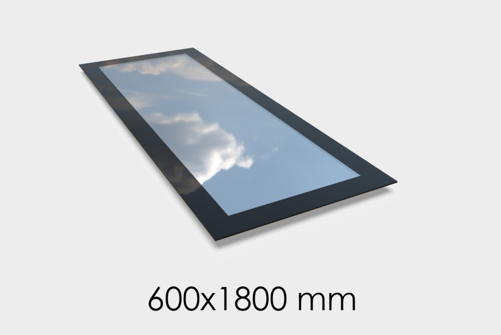 Saris-Extensions Frameless Flat Roof Window - 600 x 1800mm - Triple Glazed, Toughened Safety Glass