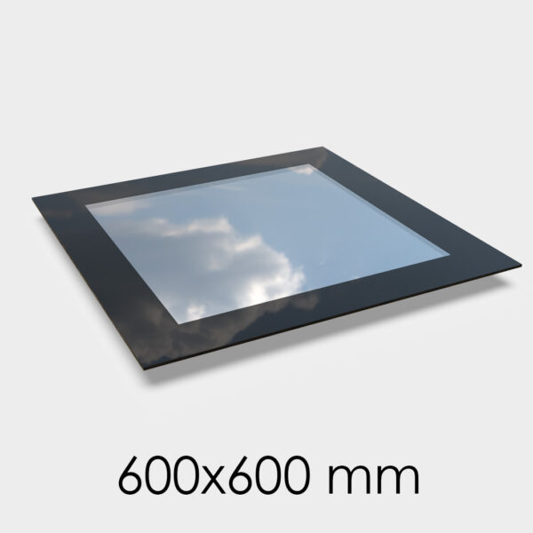 :Saris-Extensions Frameless Flat Roof Window - 600 x 600mm - Toughened, Self-Cleaning Glass