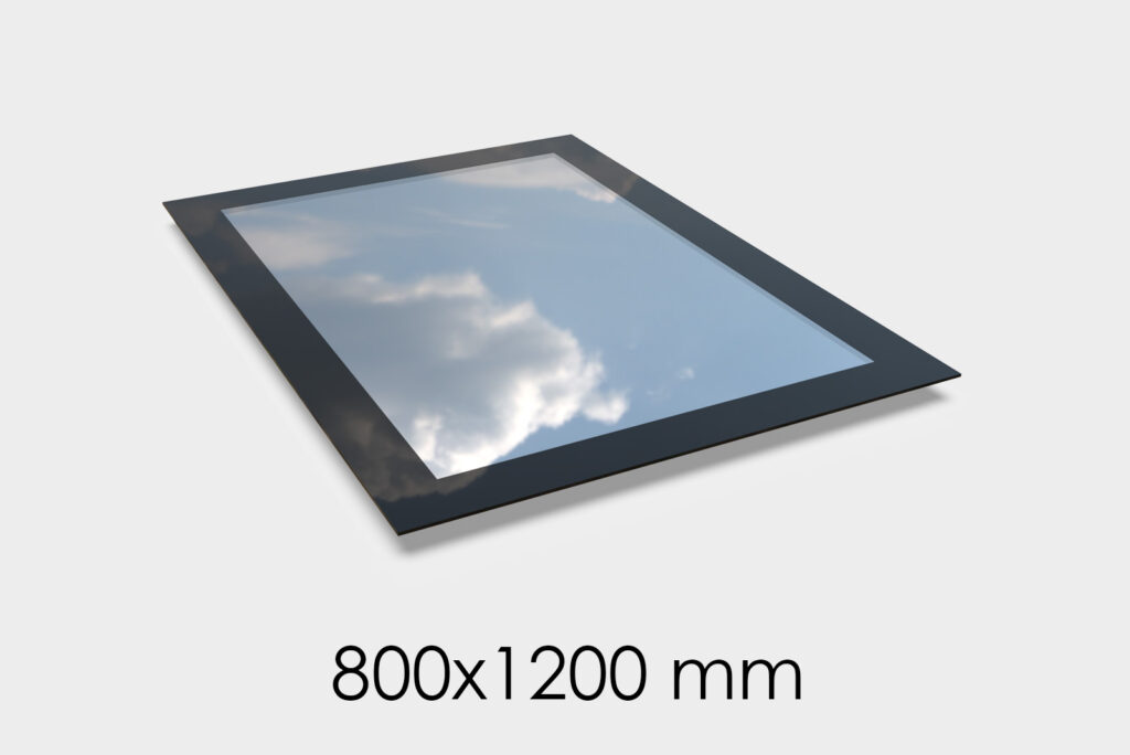 Saris-Extensions Frameless Flat Roof Window - 800 x 1200mm - Triple Glazed, Toughened Safety Glass