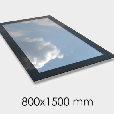 Saris-Extensions Frameless Flat Roof Window - 800 x 1500mm - Triple Glazed, Toughened Safety Glass