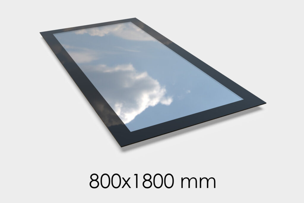 Saris-Extensions Frameless Flat Roof Window - 800 x 1800mm - Triple Glazed, Toughened Safety Glass