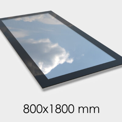 Saris-Extensions Frameless Flat Roof Window - 800 x 1800mm - Triple Glazed, Toughened Safety Glass