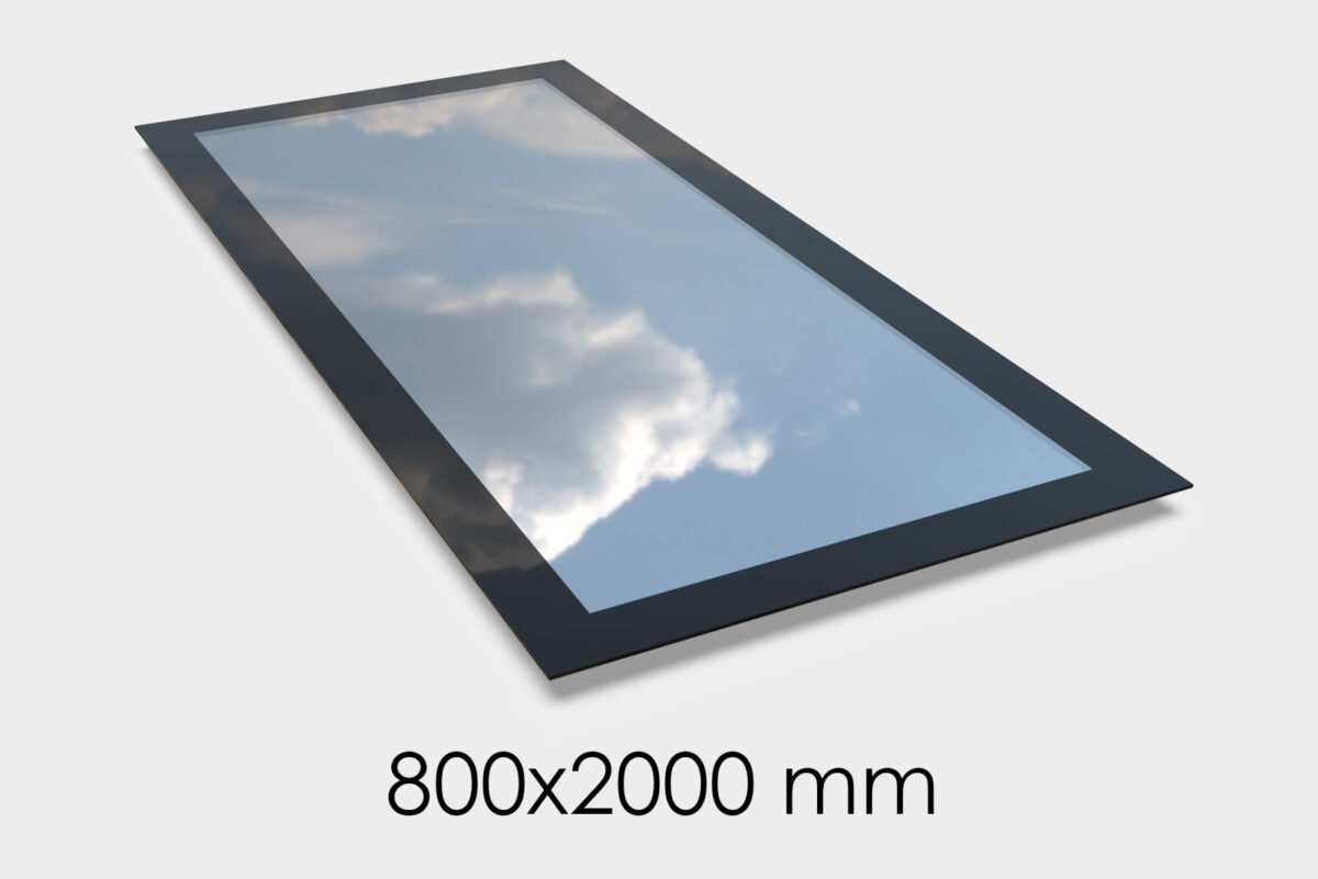 Saris-Extensions Frameless Flat Roof Window - 800 x 2000mm - Triple Glazed, Toughened Safety Glass