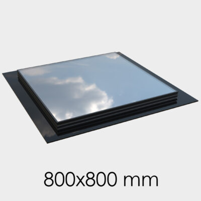 Frameless flat sky window 800 x 800 mm