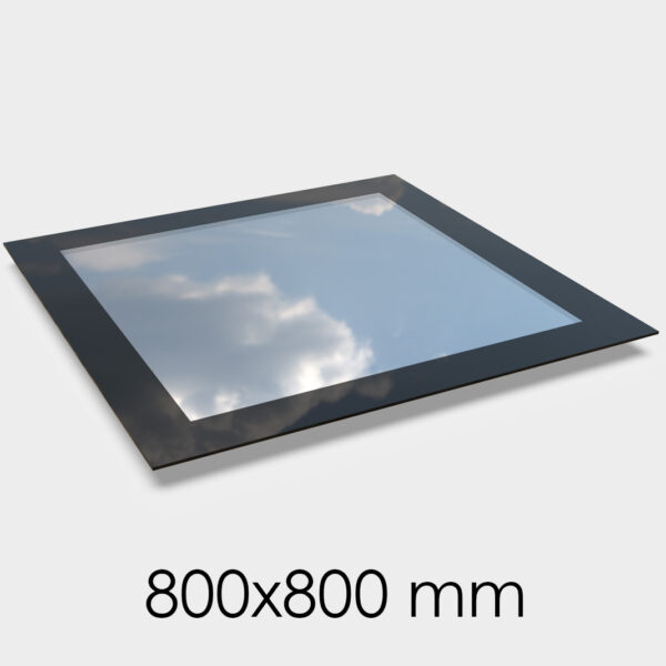 Saris-Extensions Frameless Flat Roof Window - 800 x 800mm - Triple Glazed, Toughened Safety Glass