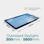 bespoke flat roof skylight 300 to 5800 mm large span triple glazed rooflight UKCA certified