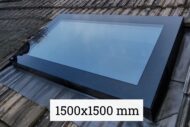 Image of a frameless pitched roof window measuring 1500 x 1500mm by Saris-Extensions