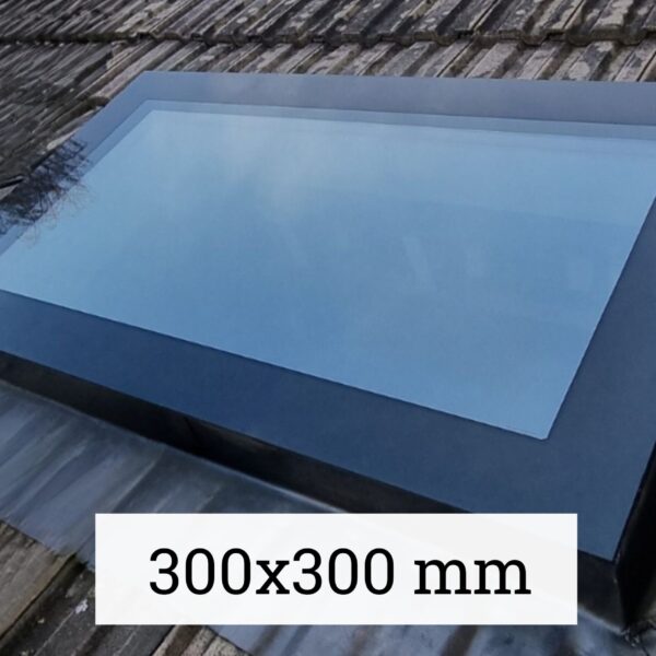 Saris-Extensions Frameless Pitched Roof Window - 300 x 300mm - Triple Glazed, Clear Tint, Toughened Safety Glass