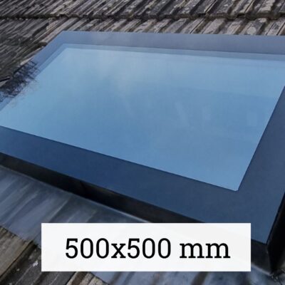 Saris-Extensions Frameless Pitched Roof Window - 500 x 500mm - Triple Glazed, Clear Tint, Toughened Safety Glass