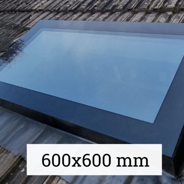 Saris-Extensions Frameless Pitched Roof Window - 600 x 600mm - Triple Glazed, Clear Tint, Toughened Safety Glass