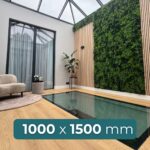frameless walk on rooflight 1000 x 1500 mm double glazed glass panel with extended format and black trim