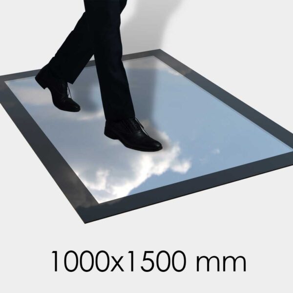 Saris - Extensions Frameless Walk On Skylight - 1000x1500mm | High-Quality, Double Glazed, Toughened Safety Glass, U Value: 1.1 W/m²K