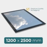 1200 x 2500 mm Skylight, Flat Roof, Triple Glazed, Frameless, 161.70kg, UV 0.9