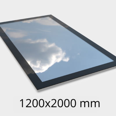 Frameless Flat Roof Window - 1200 x 2000mm - Triple Glazed