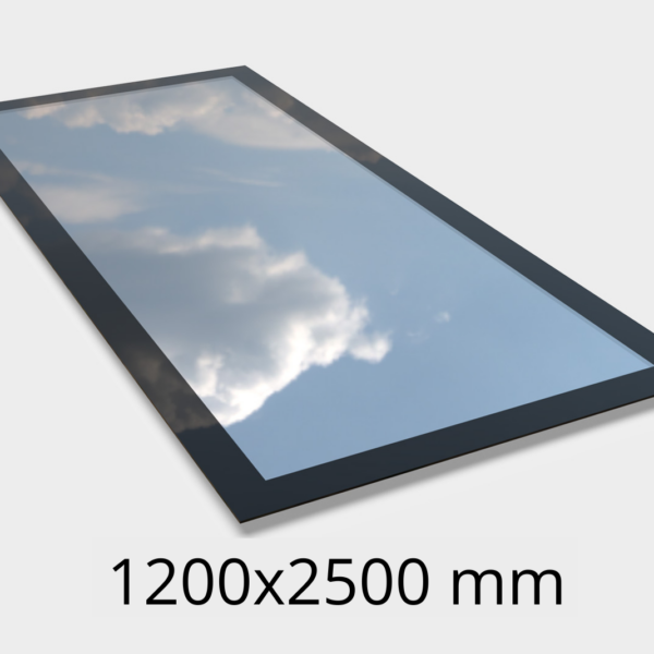 Saris-Extensions Frameless Flat Roof Window - 1200 x 2500mm - Triple Glazed, Clear Tint, Toughened Safety Glass
