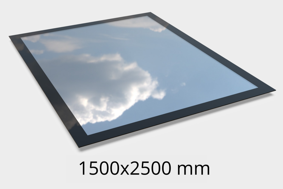 Frameless Flat Roof Window - 1500 x 2500mm - Triple Glazed
