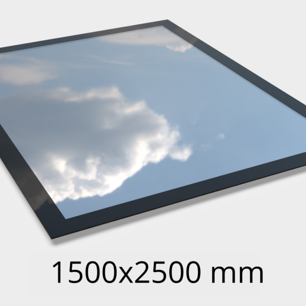 Saris-Extensions Frameless Flat Roof Window - 1500 x 2500mm - Triple Glazed, Clear Tint, Toughened Safety Glass