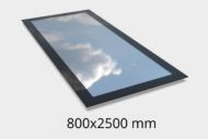 Frameless Flat Roof Window - 800 x 2500mm - Triple Glazed