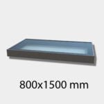 framed double glazed skylight 800 x 1500 mmwith toughened safety glass, anthracite grey aluminium frame, UV protection, U-value 1.1 W/m².K, noise reduction 33dB