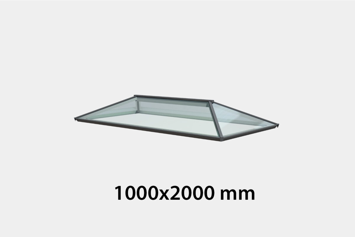 Contemporary Roof Lantern - Double Glazed - 1000 x 2000 mm