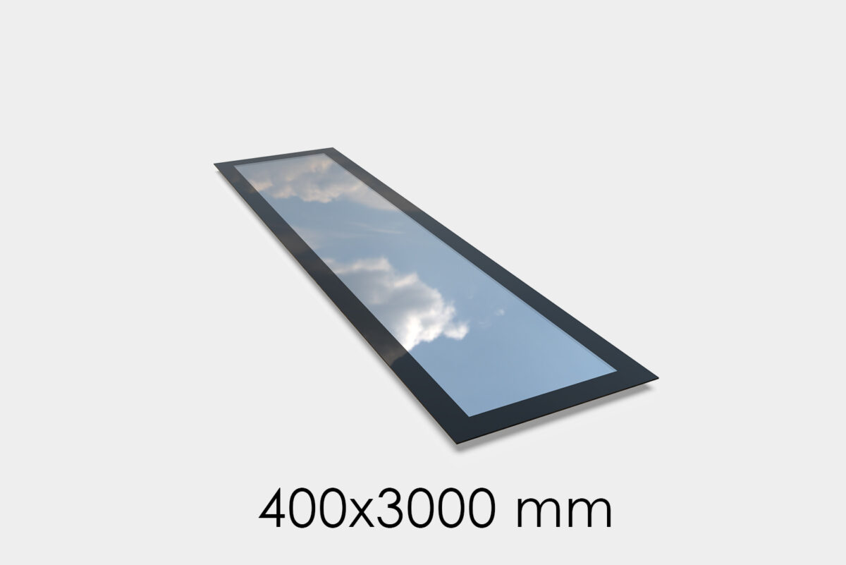 Frameless Flat Roof Window - 400 x 3000mm