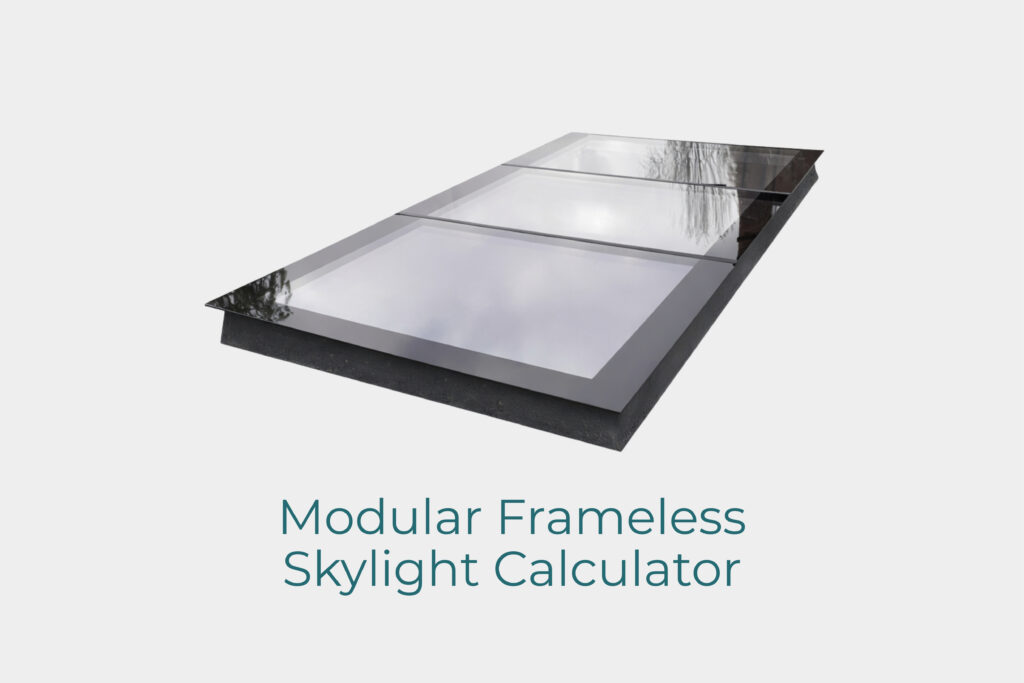 frameless modular skylight system 300 to 5700 mm custom roof window for flat roof installations