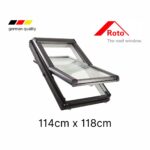 Roto Pitched Roof Skylight Center-Pivot 114 x 118 cm White Painted Timber