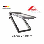 Roto Pitched Roof Skylight Top-hung 74 x 118 cm White Painted Timber