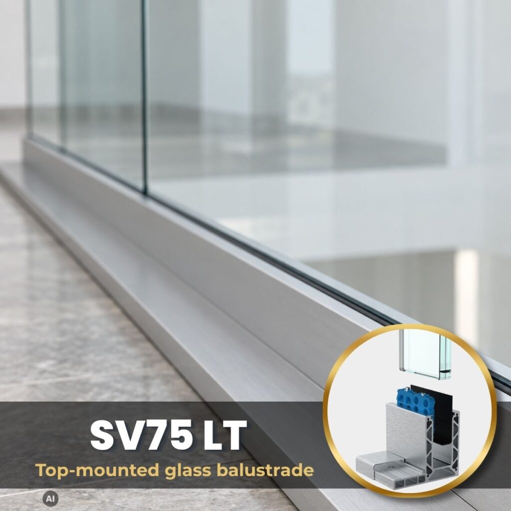 Base Fixed Glass Balustrade SV75 LT – Adjustable System