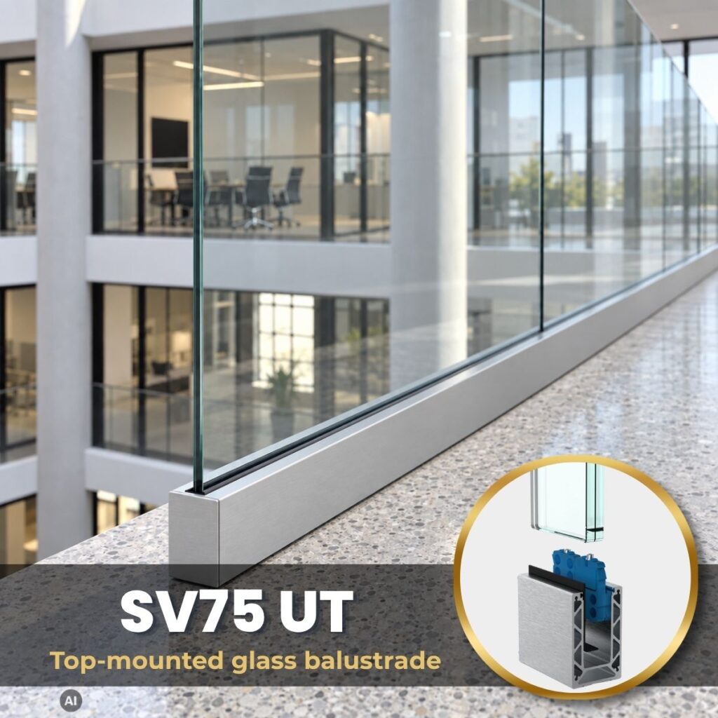 Base Fixed Glass Balustrade SV75 UT – Adjustable System