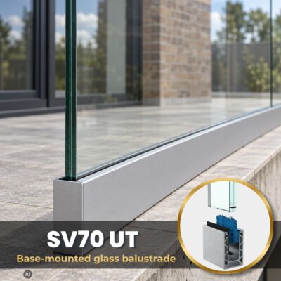 Base Fixed Glass Balustrade SV70 UT – Adjustable System