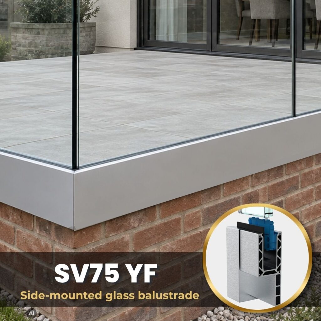 Side Fixed Glass Balustrade SV75 YF – Adjustable System