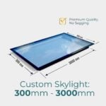 custom skylight 300 to 3000 mm fixed flat roof window triple glazed